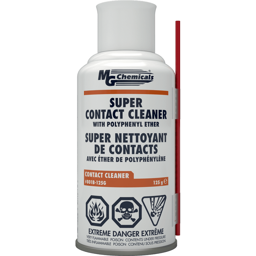 MG Chemicals 801B - 125G, Super Contact Cleaner With Polyphenyl Ether, 4.4 oz. Aerosol, Case of 10 MTESolutions