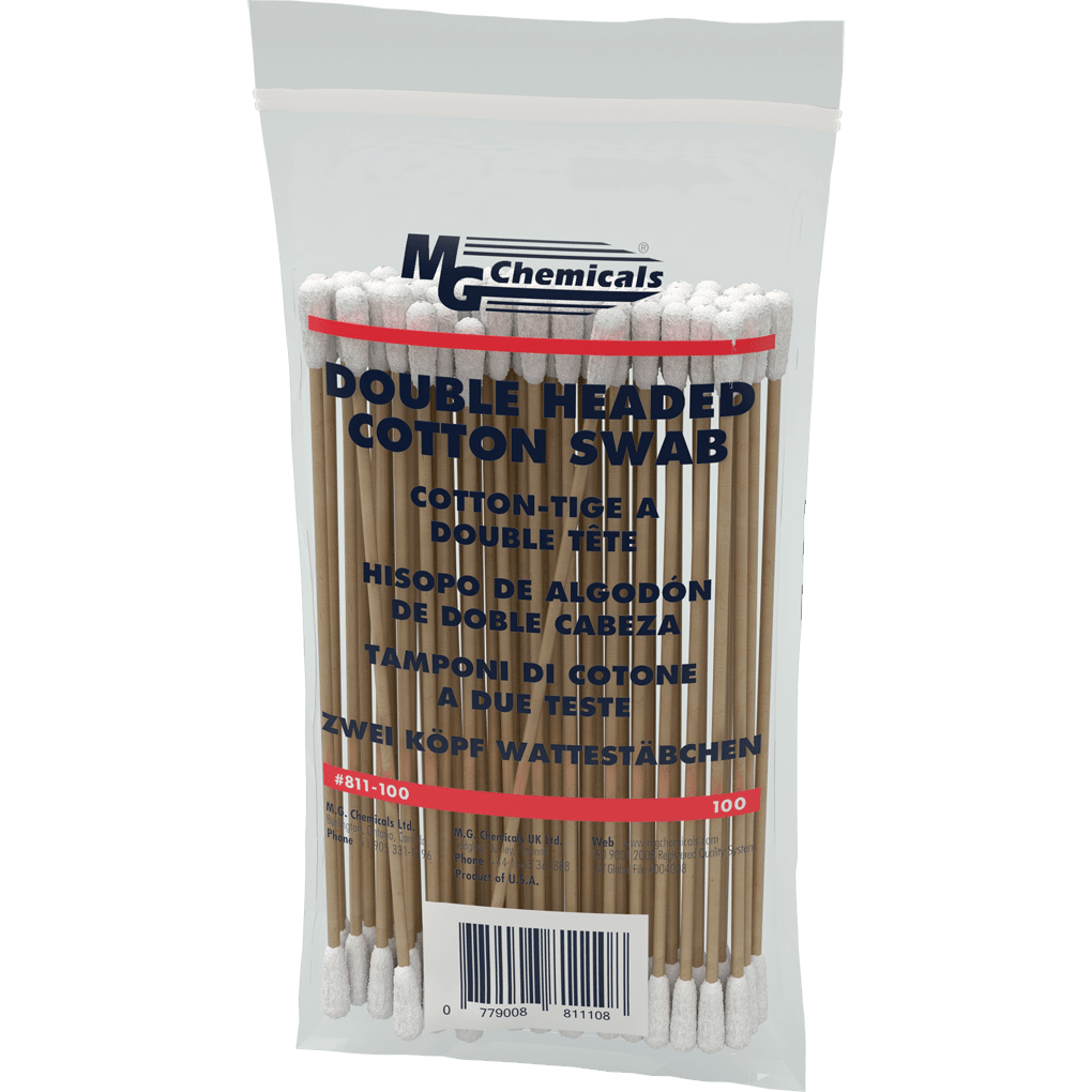 MG Chemicals 811 - 100, Cotton Swab, Double Headed, 100 Pack, Case of 50 MTESolutions