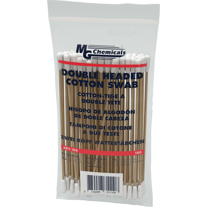 MG Chemicals 811 - 100, Cotton Swab, Double Headed, 100 Pack, Case of 50 MTESolutions