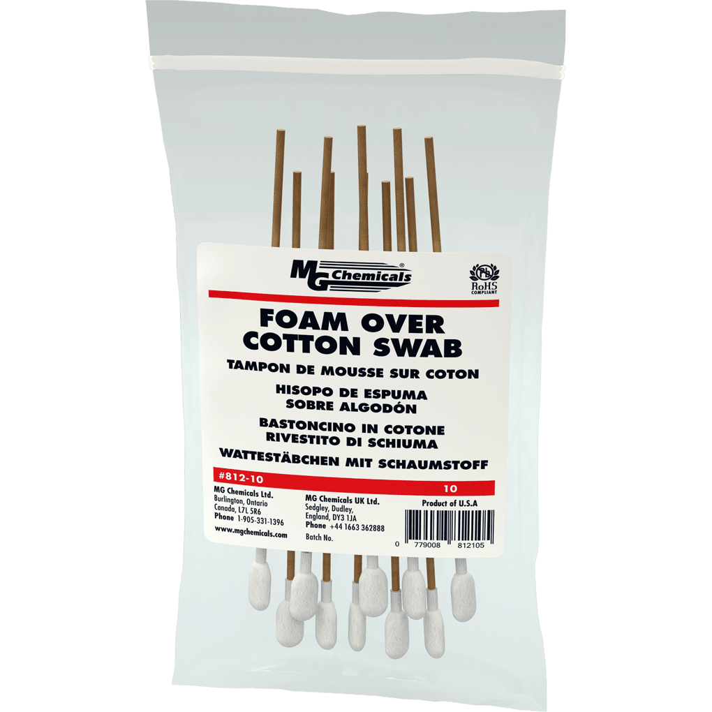 MG Chemicals 812 - 250, Foam Over Cotton Swabs Single Headed, 250 Pack, Case of 1 MTESolutions