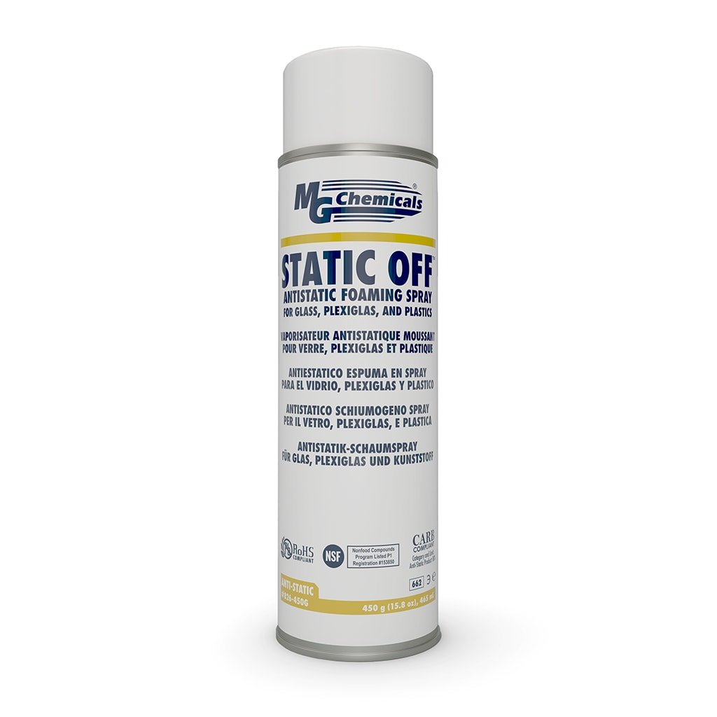 MG Chemicals 826 - 450G, Static Off™ Antistatic Foaming Spray, 450g Aerosol, Case of 12 MTESolutions