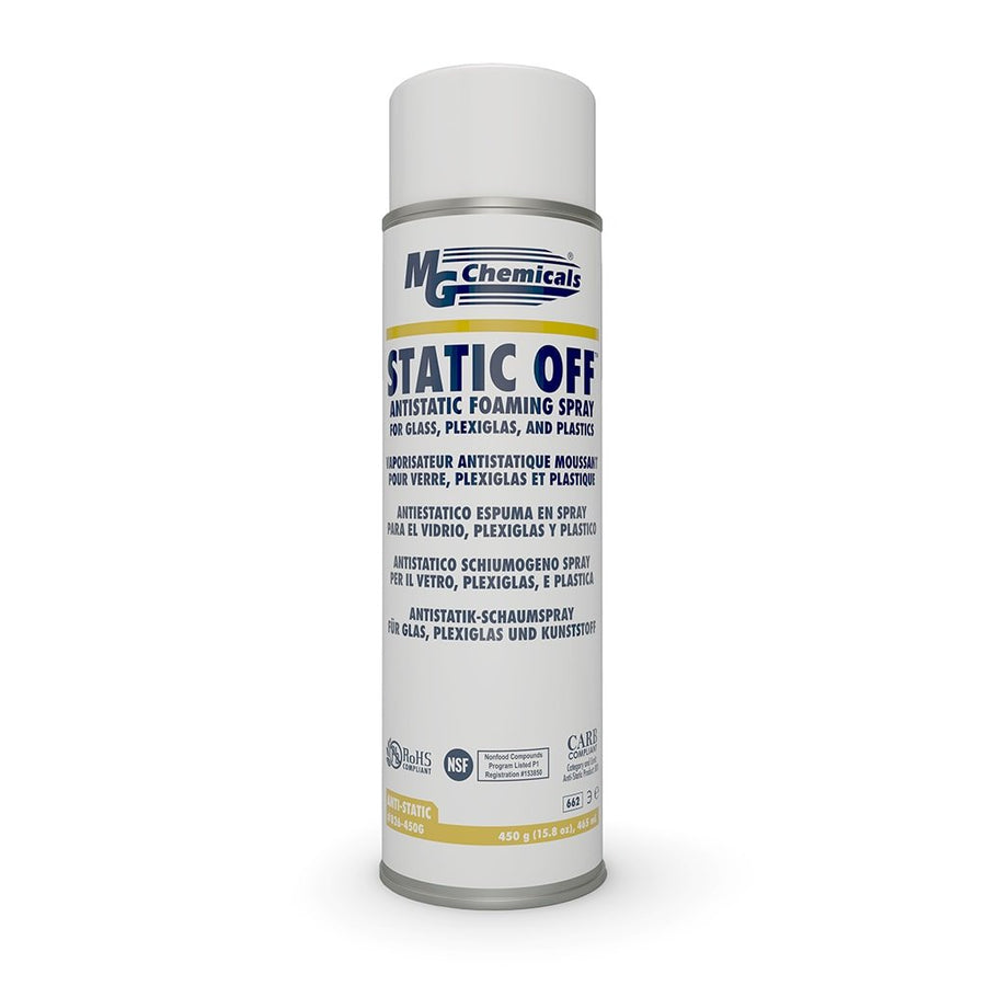MG Chemicals 826 - 450G, Static Off™ Antistatic Foaming Spray, 450g Aerosol, Case of 12 MTESolutions