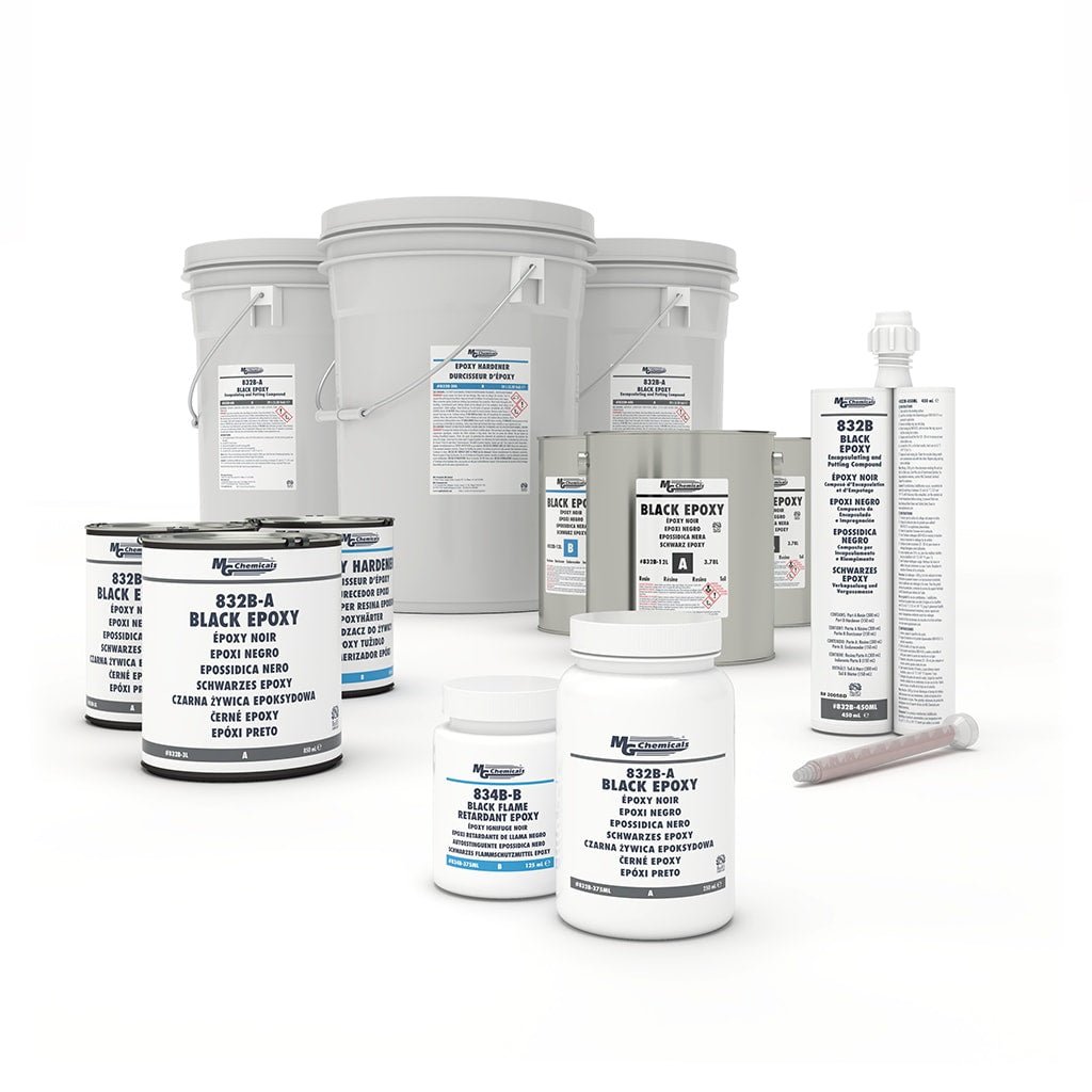 MG Chemicals 832B - 3L, Black Epoxy, Encapsulating and Potting Compound, 2.55L 3 Can Kit, Case of 1 Kit MTESolutions