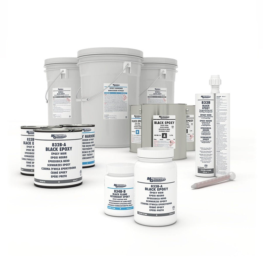MG Chemicals 832B - 60L, Black Epoxy, Encapsulating And Potting Compound, 60L 3 Pail Kit, Case of 1 Kit MTESolutions