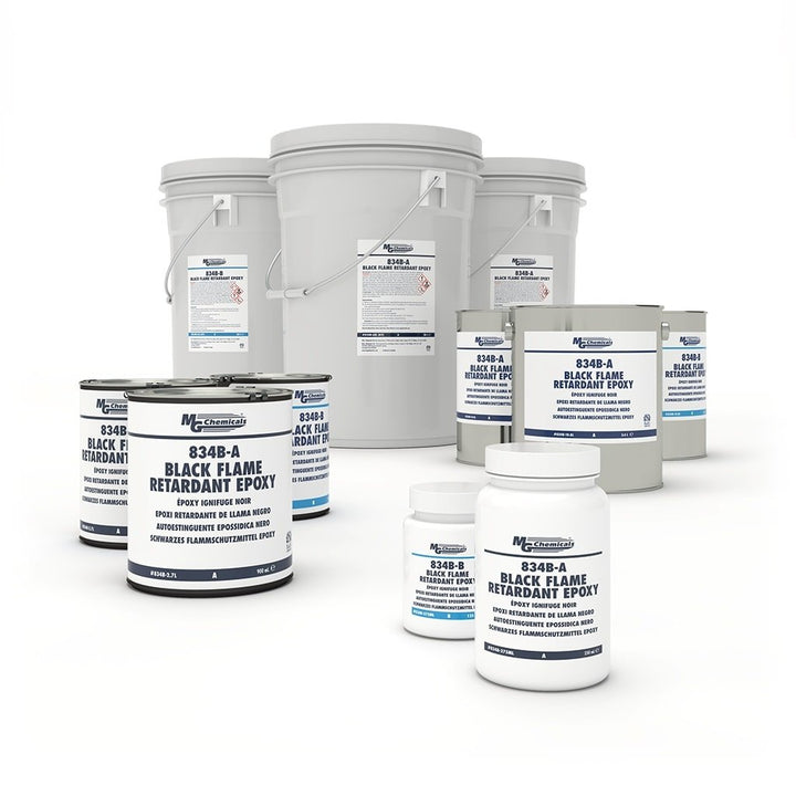 MG Chemicals 834B - 2.7L, Black Flame Retardant Epoxy, 2.7L 3 Can Kit, Case of 1 Kit MTESolutions