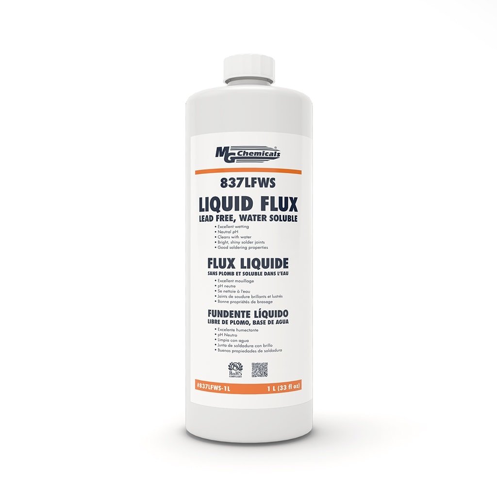 MG Chemicals 837LFWS - 1L, Lead - Free Water - Soluble Flux, 1L Bottle, Case of 6 MTESolutions