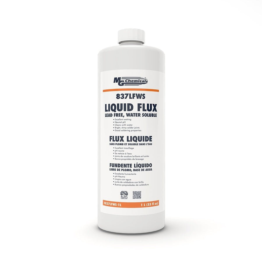 MG Chemicals 837LFWS - 1L, Lead - Free Water - Soluble Flux, 1L Bottle, Case of 6 MTESolutions