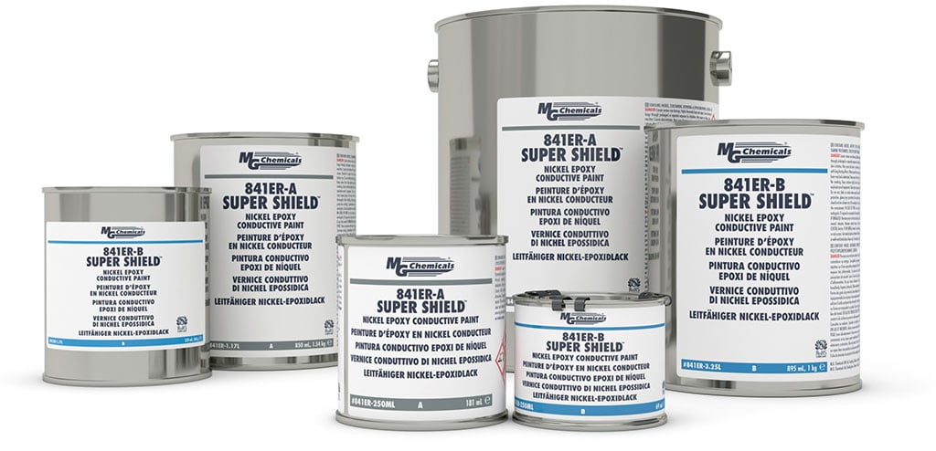 MG Chemicals 841ER - 1.17L, Nickel Epoxy Paint, 1.17L 2 Can Kit, Case of 1 Kit MTESolutions