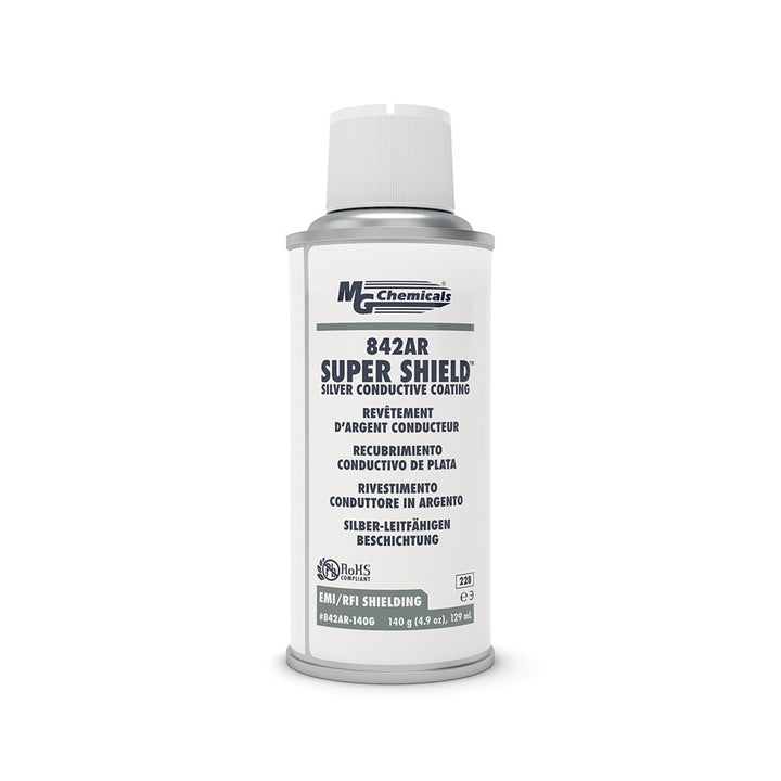 MG Chemicals 842AR - 140G, Super Shield Silver Conductive Spray Paint, 110ml Aerosol, Case of 6 MTESolutions