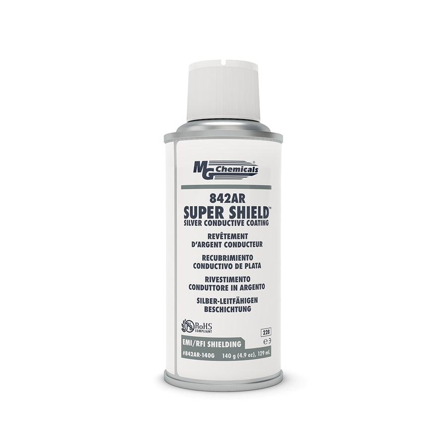 MG Chemicals 842AR - 140G, Super Shield Silver Conductive Spray Paint, 110ml Aerosol, Case of 6 MTESolutions