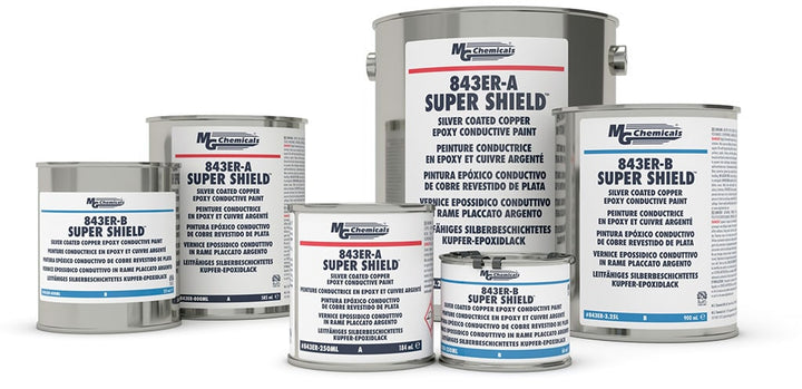 MG Chemicals 843ER - 800ML, Silver - Coated Copper Epoxy Paint, 810ml 2 Can Kit, Case of 1 Kit MTESolutions