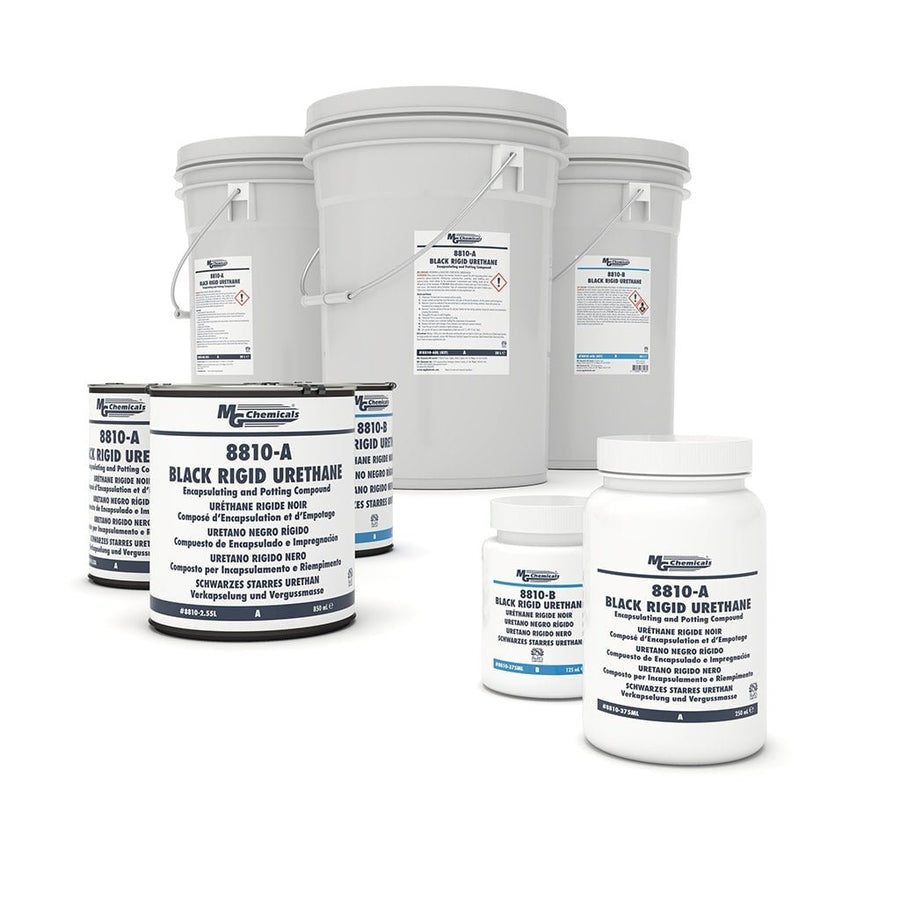 MG Chemicals 8810 - 2.55L, Black Rigid Urethane, 2.55L 2 Can Kit, Case of 1 Kit MTESolutions