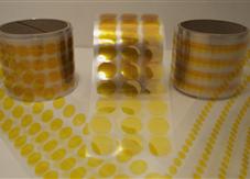 MTE Solutions Polyimide Dots/Discs Rubber Adhesive Discs, Mustard Color, Variety of Sizes 1000 Discs/Roll MTESolutions