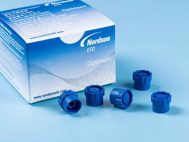 Nordson EFD 7012198 Syringe Barrel Tip Caps, Blue, 50/Pkg, Optimum Series MTESolutions