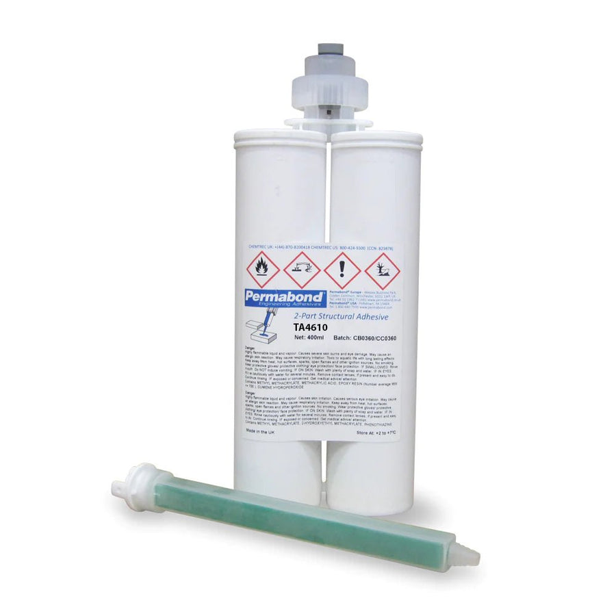 Permabond TA04610K400C0101, TA4610 Toughened Acrylic Adhesive, 400ml, Case of 6 MTESolutions