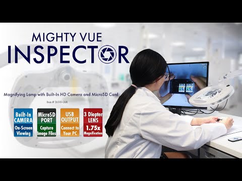 Aven Tools 26510-CAM, Mighty Vue Inspector 3 Diopter [1.75x] Magnifying Lamp, Built-In HD Camera