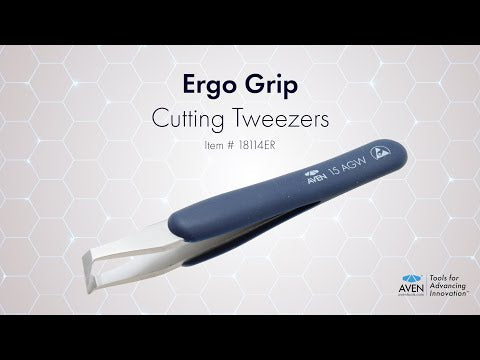 Aven 18114ER Ergo Grip Cutting Tweezers Stainless Steel ESD Safe