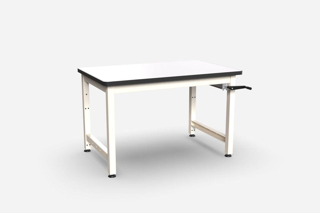 Production Basics 2504 Four - Post Manual Height - Adjustable Table with ESD Laminate, 36"D x 36"W MTESolutions