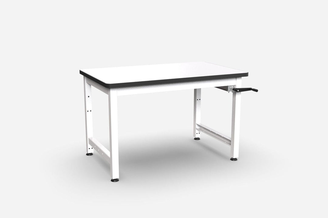 Production Basics 2511 Four - Post Manual Height - Adjustable Table with ESD Laminate, 36"D x 72"W MTESolutions
