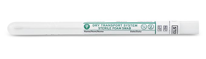 Puritan 25 - 1506 1PF BT 6 inch Sterile Standard Foam Swab w/ Plastic Handle & Dry Transport Tube Natural Cap MTESolutions