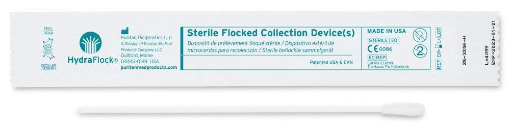 Puritan 25 - 3206 - H HydraFlock 6 inch Sterile Swab Large tip, polystyrene tapered handle with no break point on handle MTESolutions