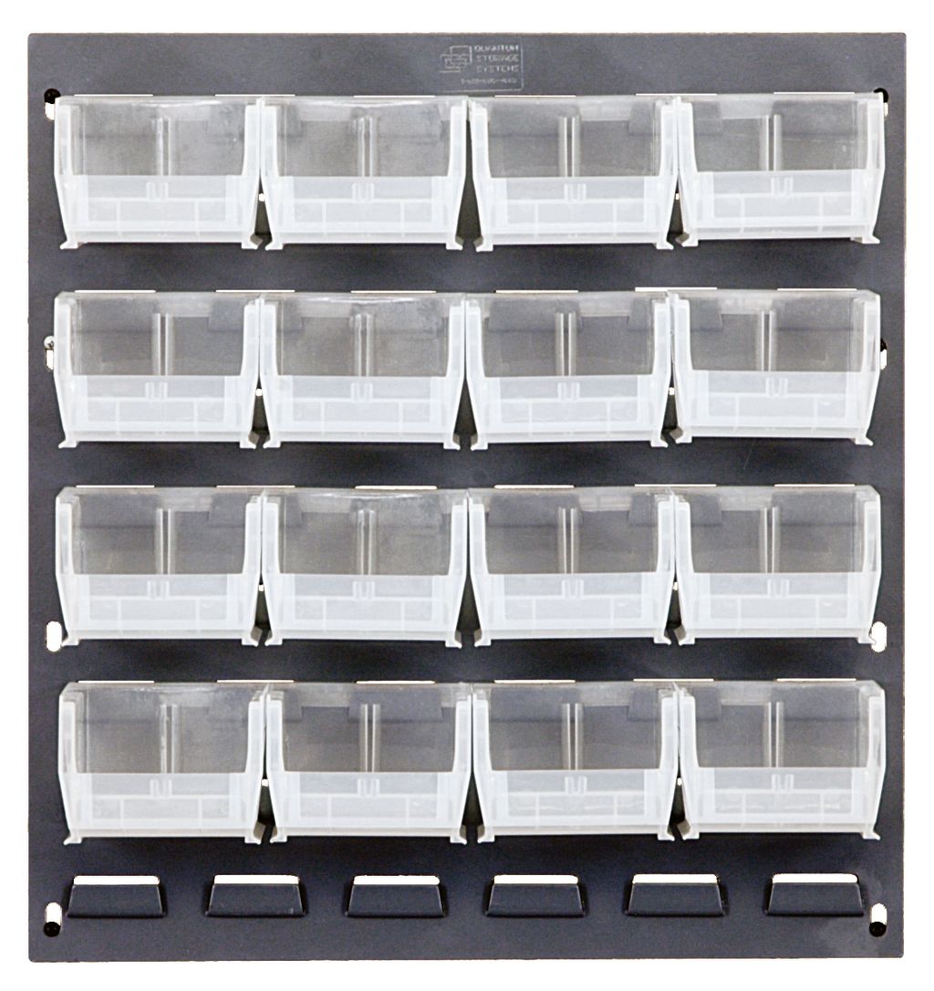 Quantum Storage Systems QLP - 1819 - 220 - 16CL Louvered Panel, Wall Mount wutg 16 Clear Bins MTESolutions