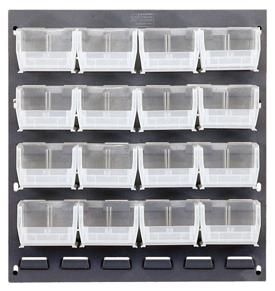 Quantum Storage Systems QLP - 1819 - 220 - 16CL Louvered Panel, Wall Mount wutg 16 Clear Bins MTESolutions