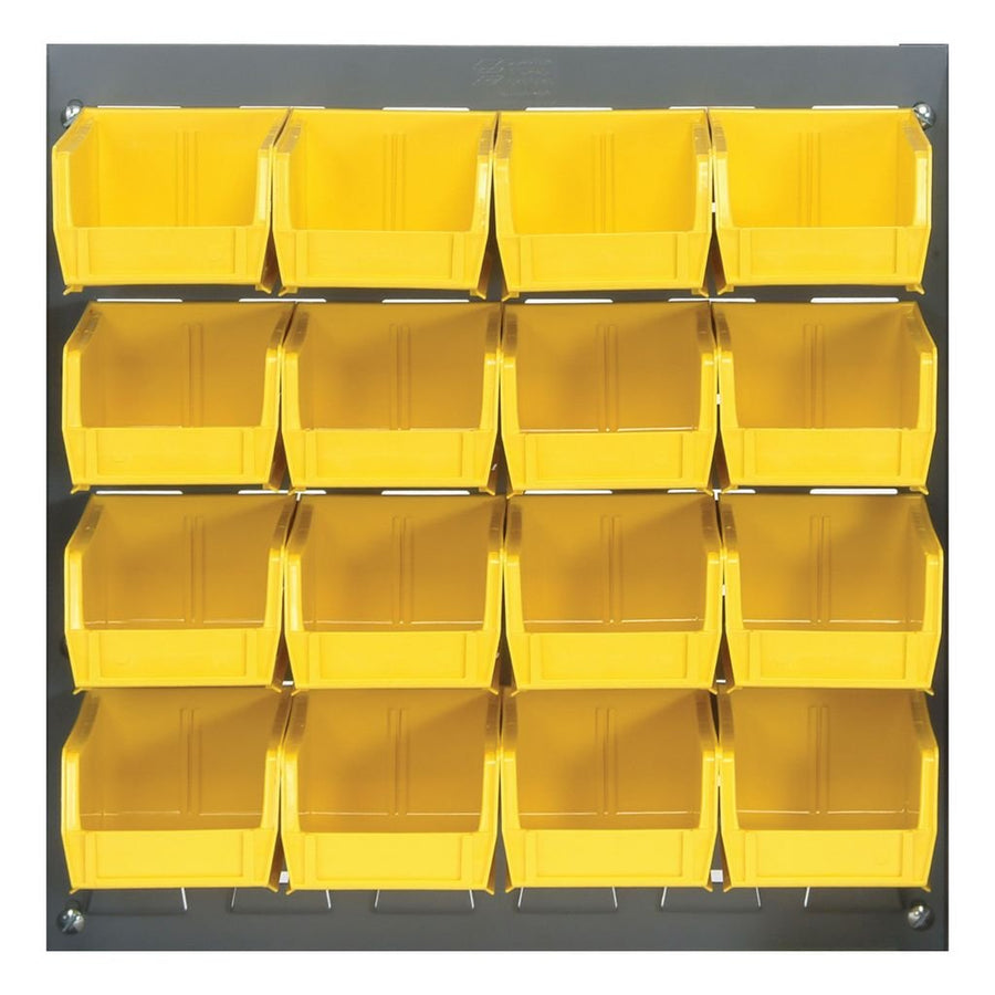 Quantum Storage Systems QLP - 1819 - 220 - 16YL Louvered Panel, Wall Mount with 16 Yellow Bins MTESolutions