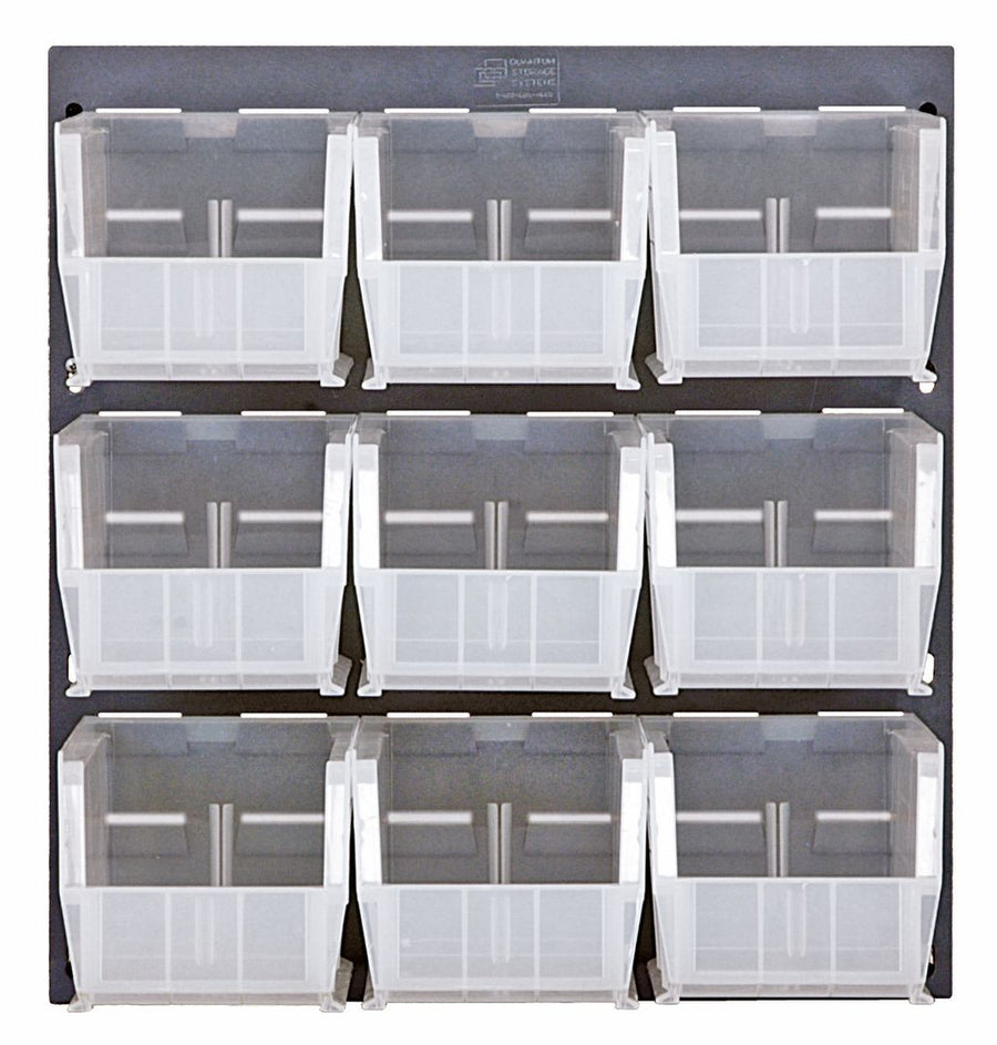 Quantum Storage Systems QLP - 1819 - 230 - 9CL Louvered Panel, Wall Mount with 9 Clear Bins MTESolutions