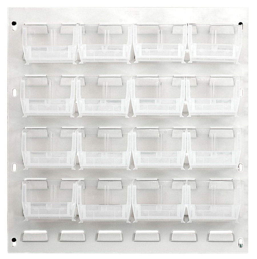 Quantum Storage Systems QLP - 1819HC - 210 - 16CL Louvered Panel, Wall Mount with 16 Clear Bins MTESolutions
