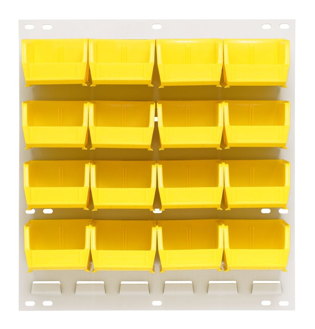 Quantum Storage Systems QLP - 1819HC - 220 - 16YL Louvered Panel, Wall Mountn with 16 Yellow Bins MTESolutions