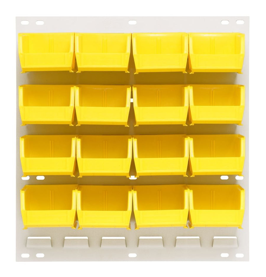 Quantum Storage Systems QLP - 1819HC - 220 - 16YL Louvered Panel, Wall Mountn with 16 Yellow Bins MTESolutions