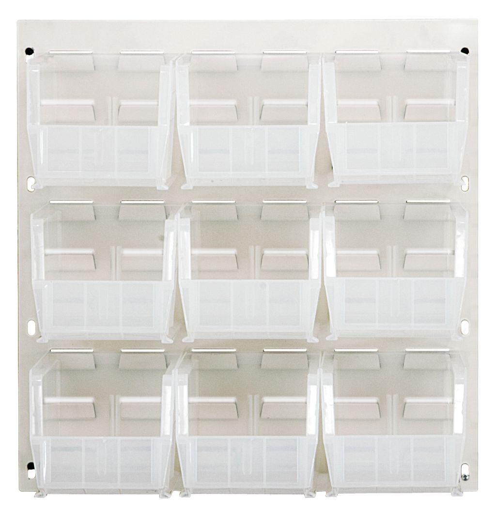 Quantum Storage Systems QLP - 1819HC - 230 - 9CL Louvered Panel, Wall Mount with 9 Clear Bins MTESolutions