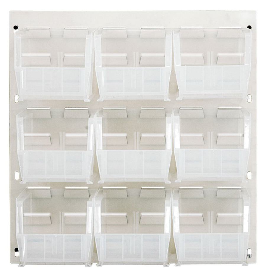 Quantum Storage Systems QLP - 1819HC - 230 - 9CL Louvered Panel, Wall Mount with 9 Clear Bins MTESolutions