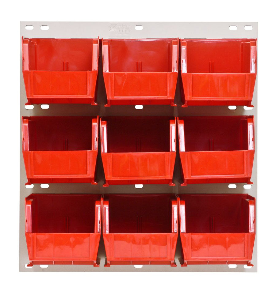 Quantum Storage Systems QLP - 1819HC - 230 - 9RD Louvered Panel, Wall Mount with 9 Red Bins MTESolutions