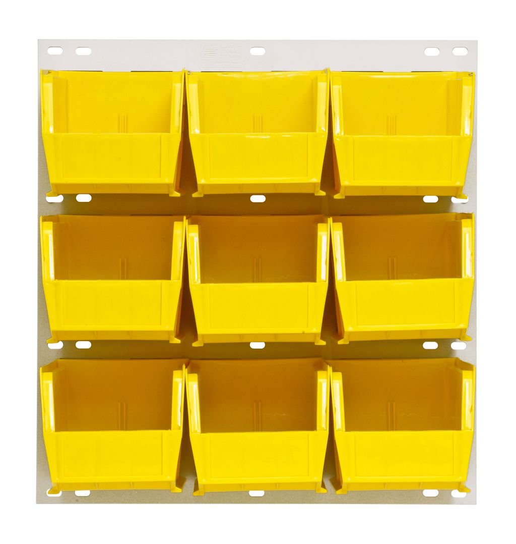 Quantum Storage Systems QLP - 1819HC - 230 - 9YL Louvered Panel, Wall Mount with 9 Yellow Bins MTESolutions