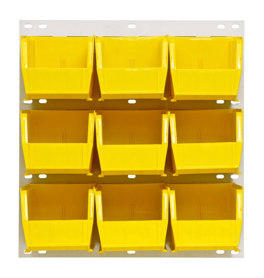 Quantum Storage Systems QLP - 1819HC - 230 - 9YL Louvered Panel, Wall Mount with 9 Yellow Bins MTESolutions