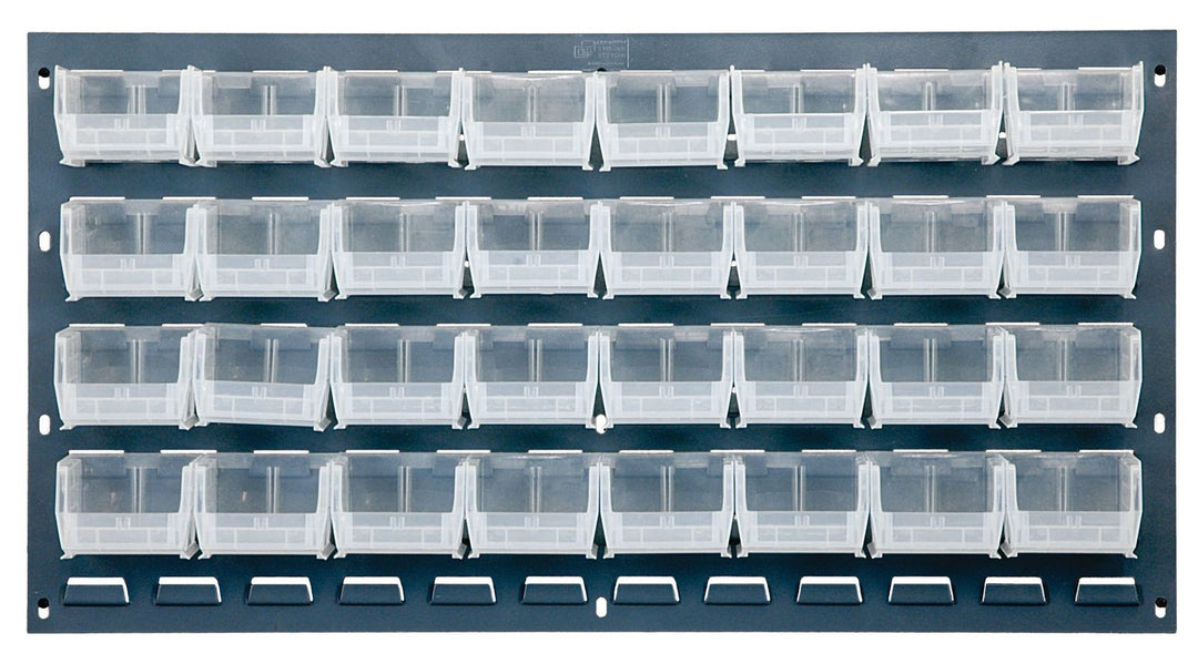 Quantum Storage Systems QLP - 3619 - 210 - 32CL Louvered Panel, Wall Mount with 32 Clear Bins MTESolutions