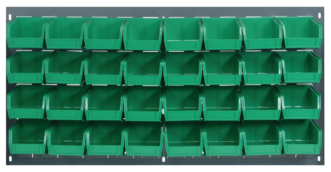Quantum Storage Systems QLP - 3619 - 210 - 32GN Louvered Panel, Wall Mount with 32 Green Bins MTESolutions