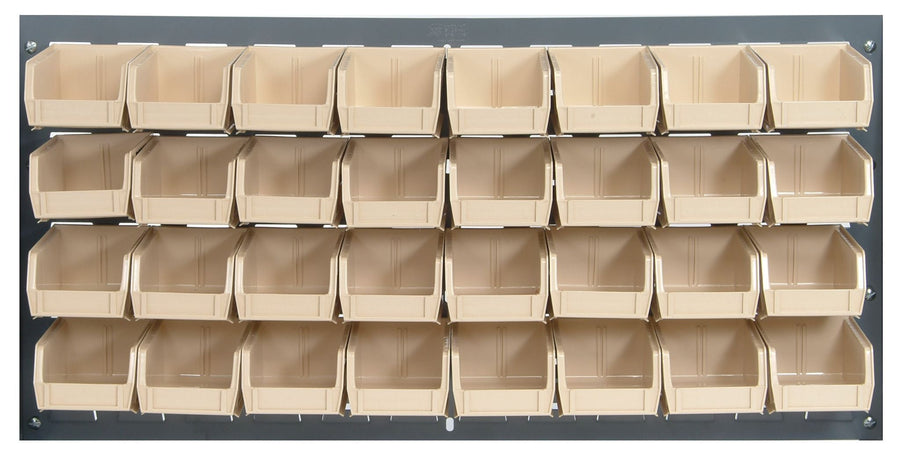Quantum Storage Systems QLP - 3619 - 210 - 32IV Louvered Panel, Wall Mount with 32 Ivory Bins MTESolutions
