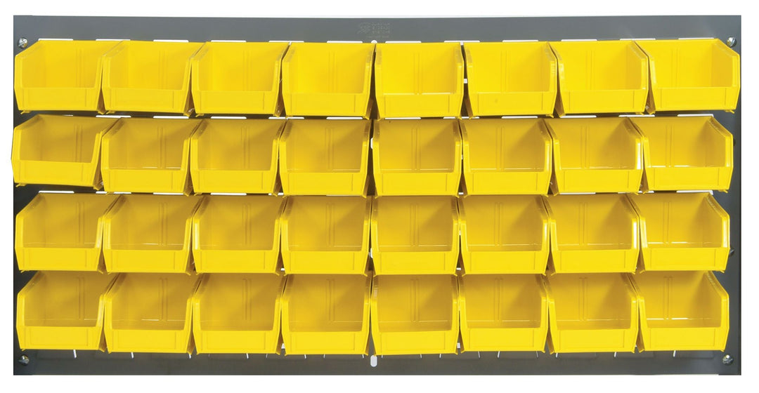 Quantum Storage Systems QLP - 3619 - 210 - 32YL Louvered Panel, Wall Mount with 32 Yellow Bins MTESolutions