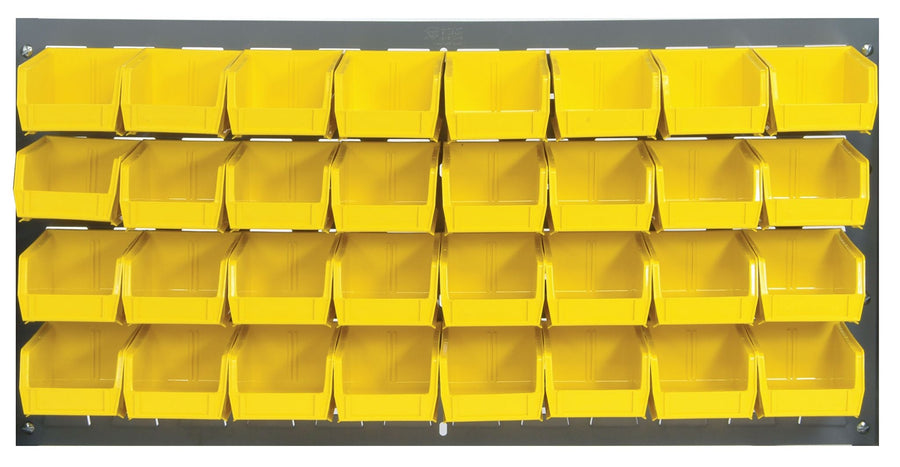 Quantum Storage Systems QLP - 3619 - 210 - 32YL Louvered Panel, Wall Mount with 32 Yellow Bins MTESolutions