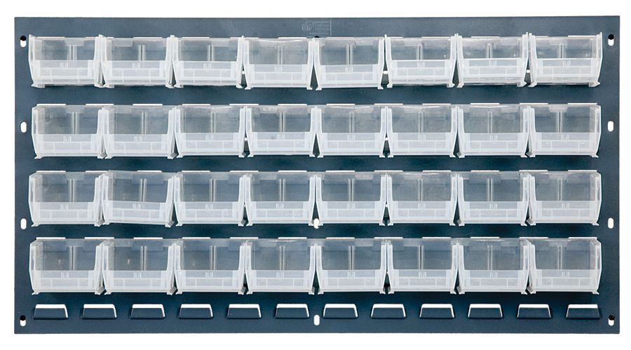 Quantum Storage Systems QLP - 3619 - 220 - 32CL Louvered Panel, Wall Mount with 32 Clear Bins MTESolutions