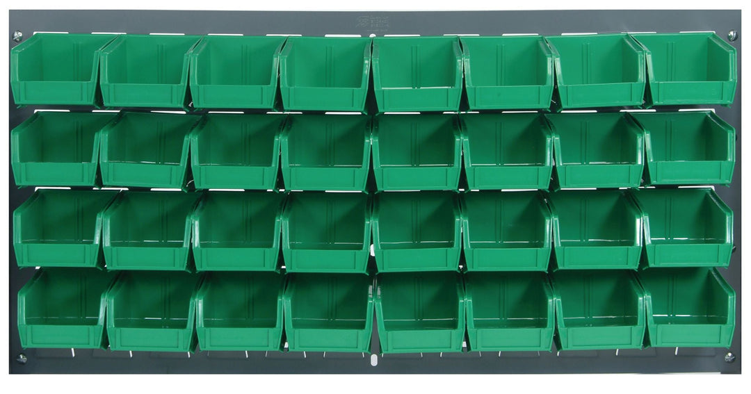 Quantum Storage Systems QLP - 3619 - 220 - 32GN Louvered Panel, Wall Mount with 32 Green Bins MTESolutions