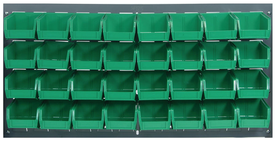 Quantum Storage Systems QLP - 3619 - 220 - 32GN Louvered Panel, Wall Mount with 32 Green Bins MTESolutions