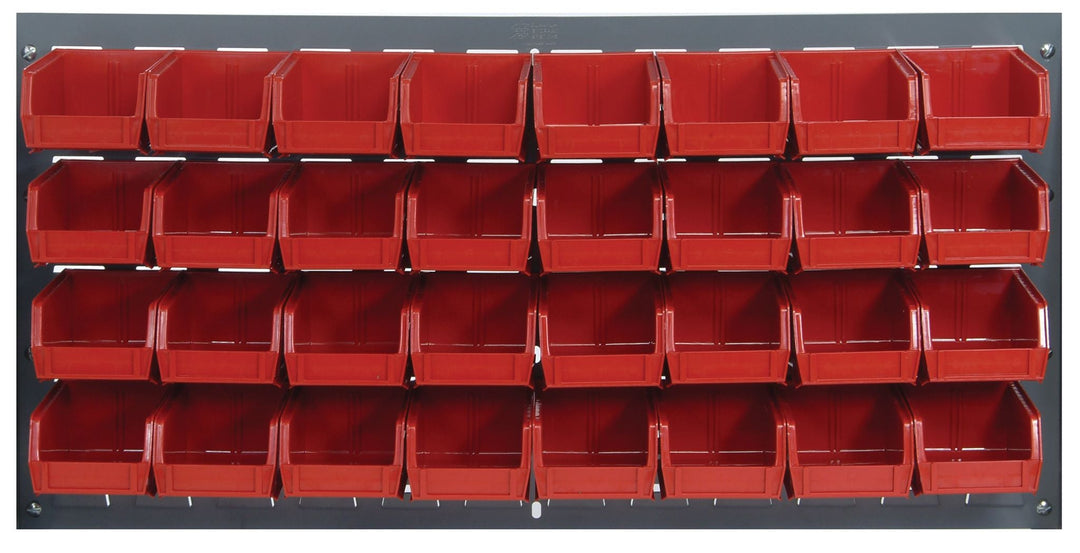 Quantum Storage Systems QLP - 3619 - 220 - 32RD Louvered Panel, Wall Mount with 32 Red Bins MTESolutions