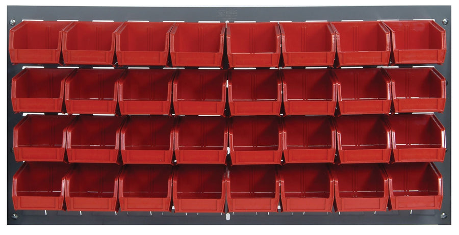 Quantum Storage Systems QLP - 3619 - 220 - 32RD Louvered Panel, Wall Mount with 32 Red Bins MTESolutions