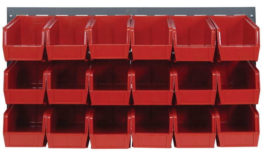 Quantum Storage Systems QLP - 3619 - 230 - 18RD Louvered Panel, Wall Mount with 18 Red Bins MTESolutions