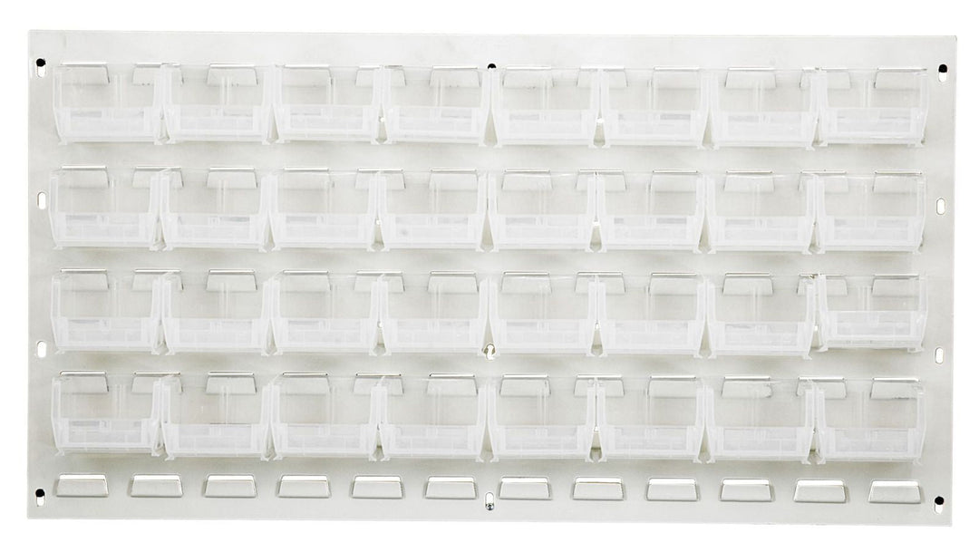 Quantum Storage Systems QLP - 3619HC - 210 - 32GN Louvered Panel, Wall Mount with 32 Clear Bins MTESolutions