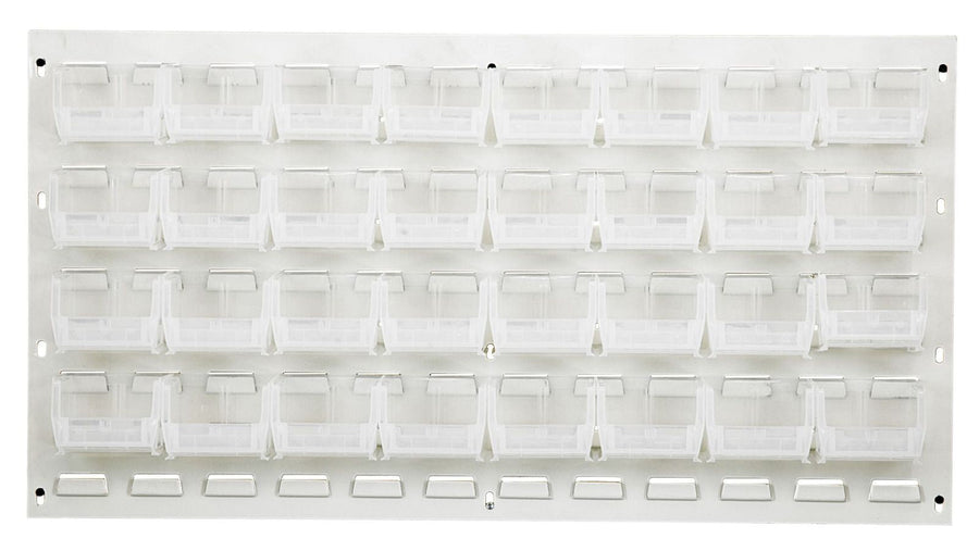 Quantum Storage Systems QLP - 3619HC - 210 - 32GN Louvered Panel, Wall Mount with 32 Clear Bins MTESolutions